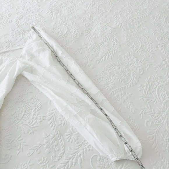 NWOT Lulus Flirtatious Nature White Floral Jacquard Lace-Up Midi Dress Small - Picture 7 of 7